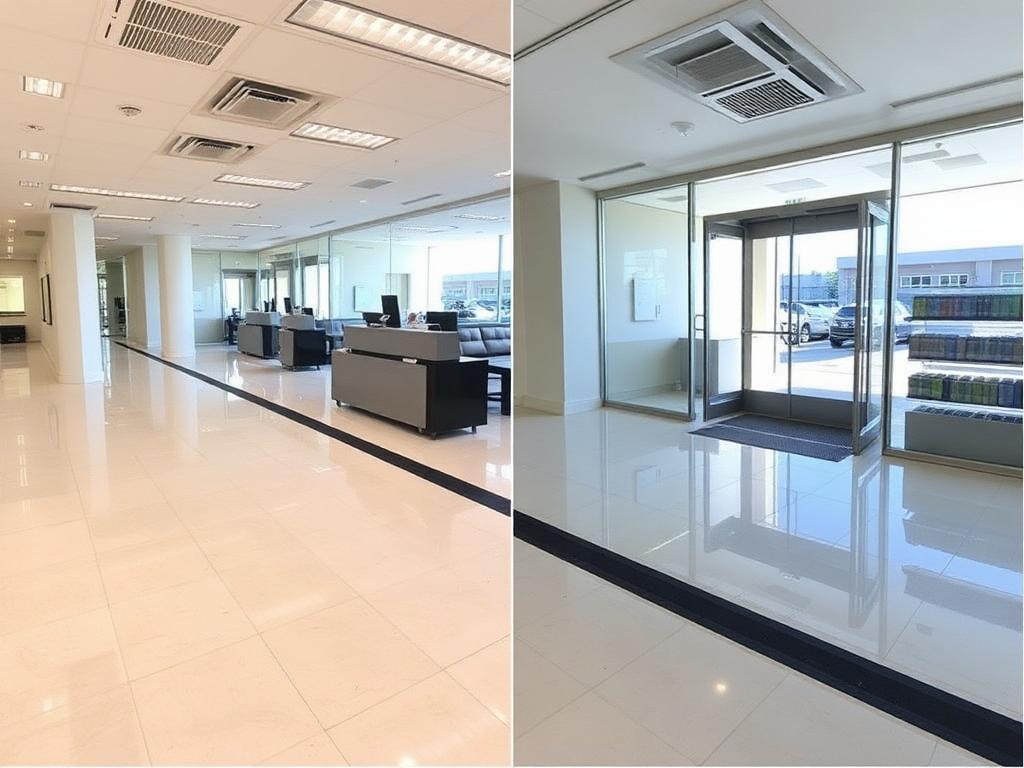 Retail lobby after cleaning