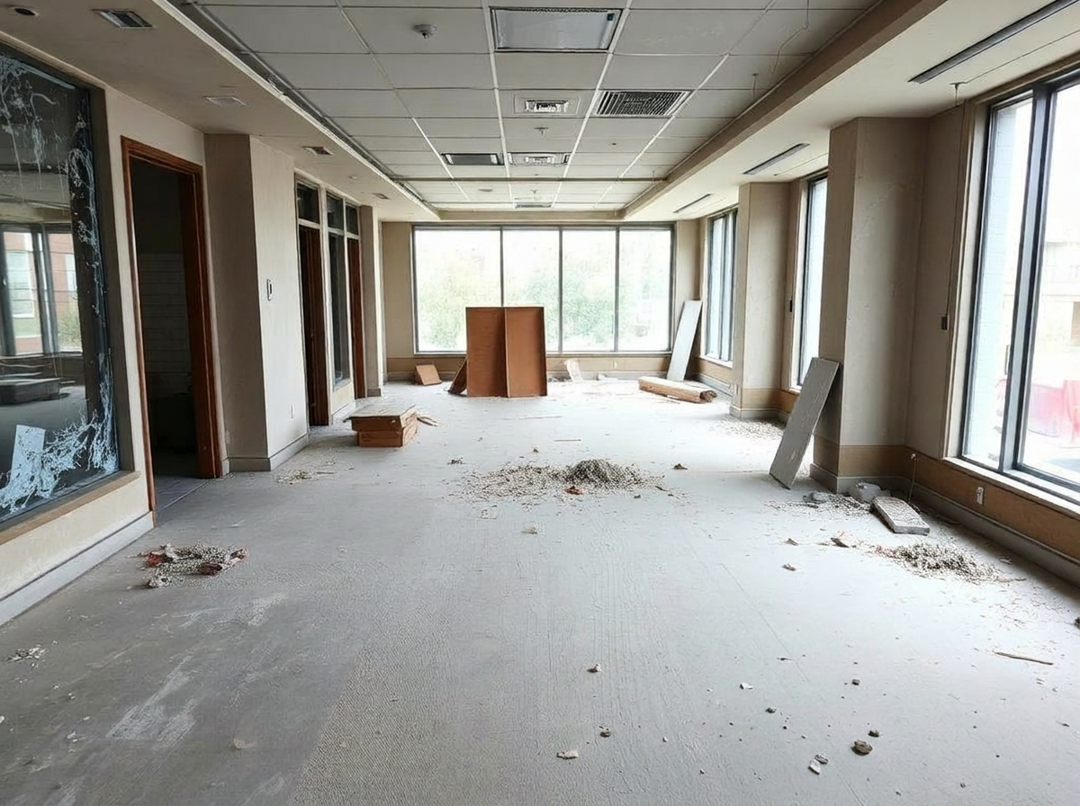 Office build-out before cleaning